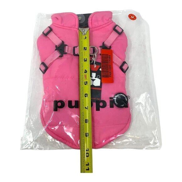 Puppia Winter Coat Harness Dog Cat Vest Pink Smart Tag Mountaineer II Puffer - Picture 4 of 12